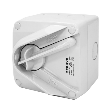 Zephyr Mini Isolator Switch Grey - 20A 1P 250V